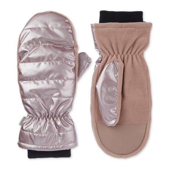 Isotoner Signature Women's Sleek Heat Flip Touchscreen Mittens Blush NWT - Picture 3 of 4